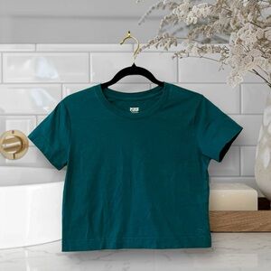 PINK Victoria’s Secret Teal Cropped T-Shirt